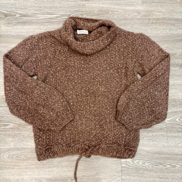 Vintage Bill Atkinson Cowl Mock Neck Knit Bell Sleeves Sweater sz L - Picture 3 of 9